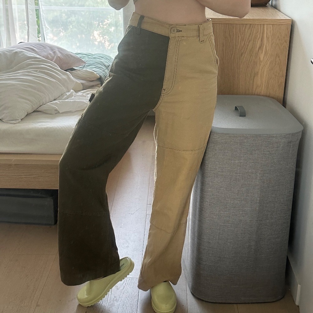 Utility Cargo🪖Split Color Trousers 100% Cotton